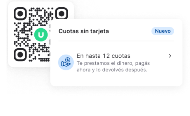 Opción de cuotas sin tarjeta y pago con QR desde ueno bank