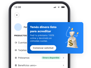 Acceso a préstamos con dinero disponible desde la app ueno bank