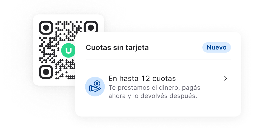 Opción de cuotas sin tarjeta y pago con QR desde ueno bank